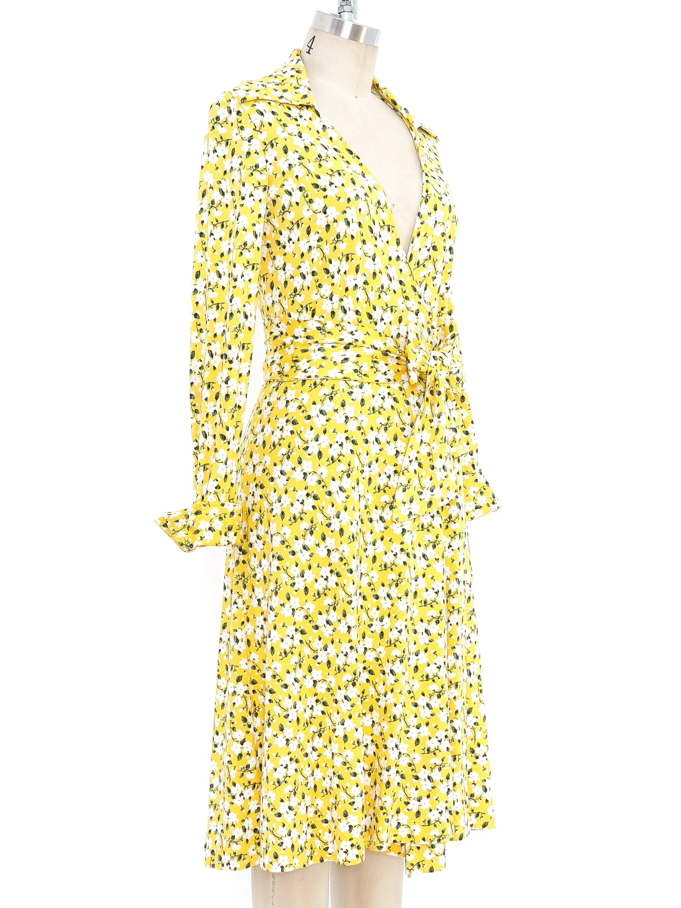 1970's Diane von Furstenberg Floral Printed Wrap Dress