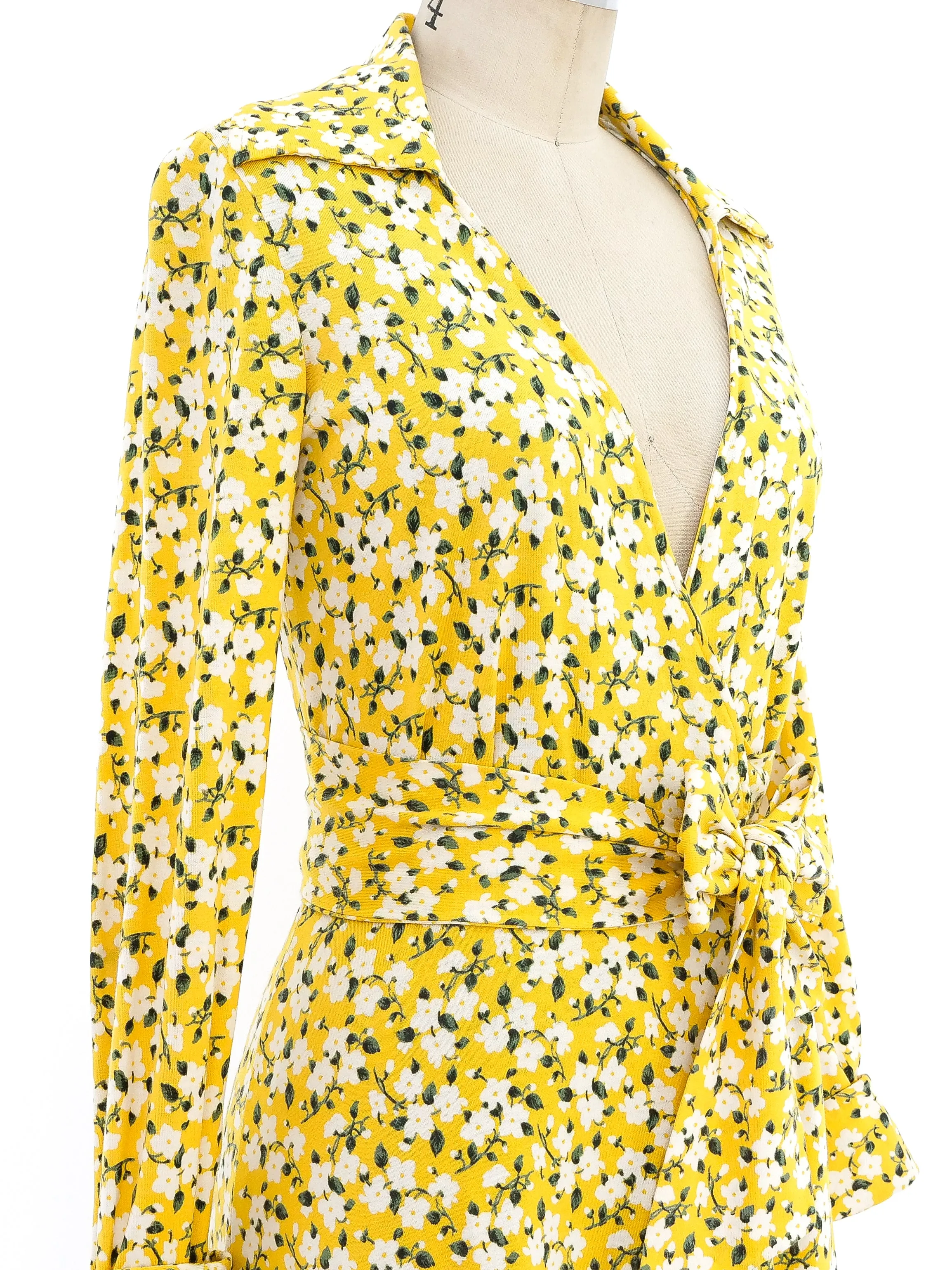 1970's Diane von Furstenberg Floral Printed Wrap Dress