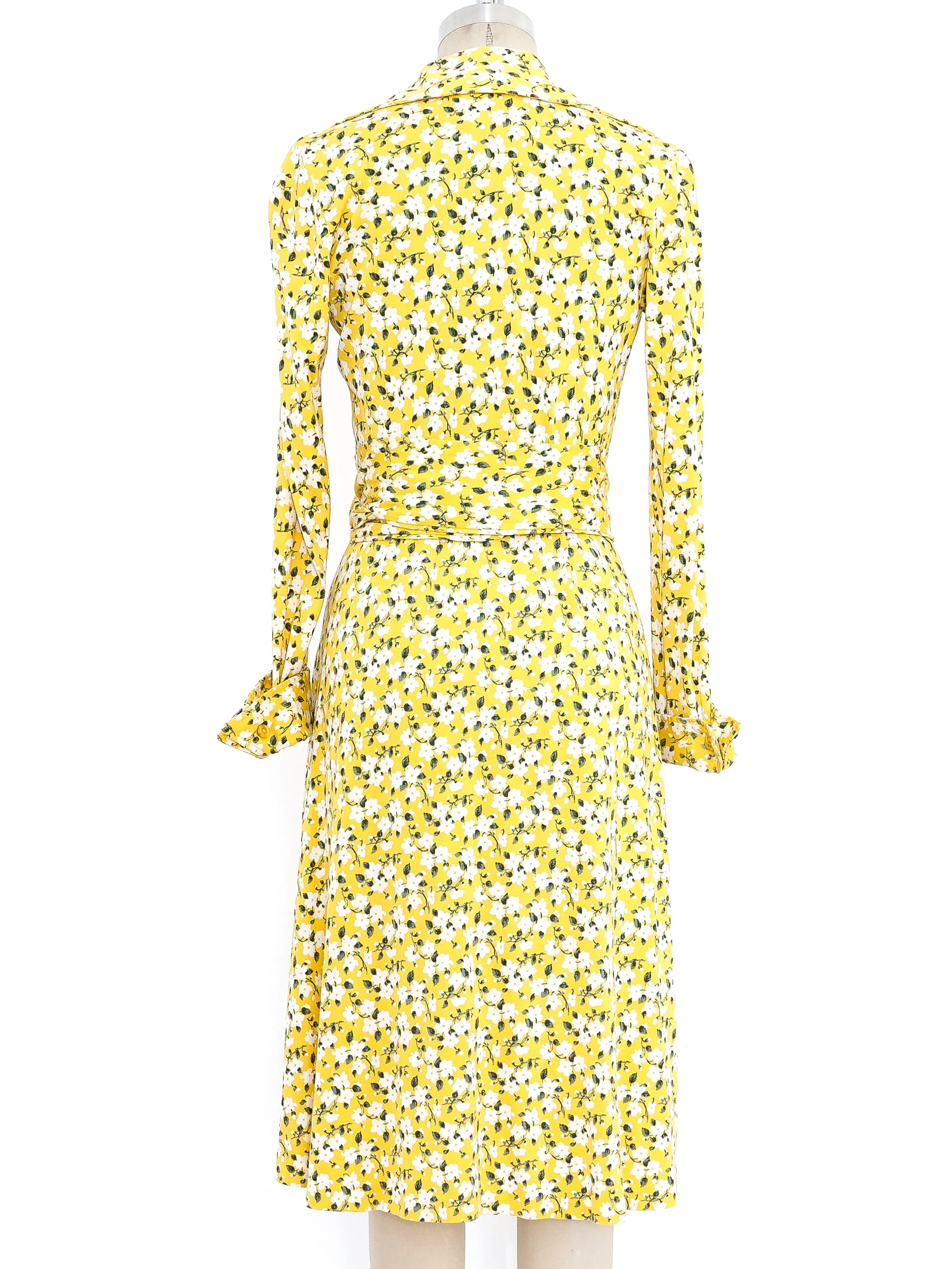 1970's Diane von Furstenberg Floral Printed Wrap Dress
