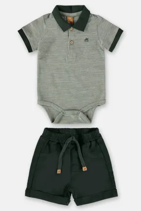 2 Piece Boys Bodysuit & Shorts
