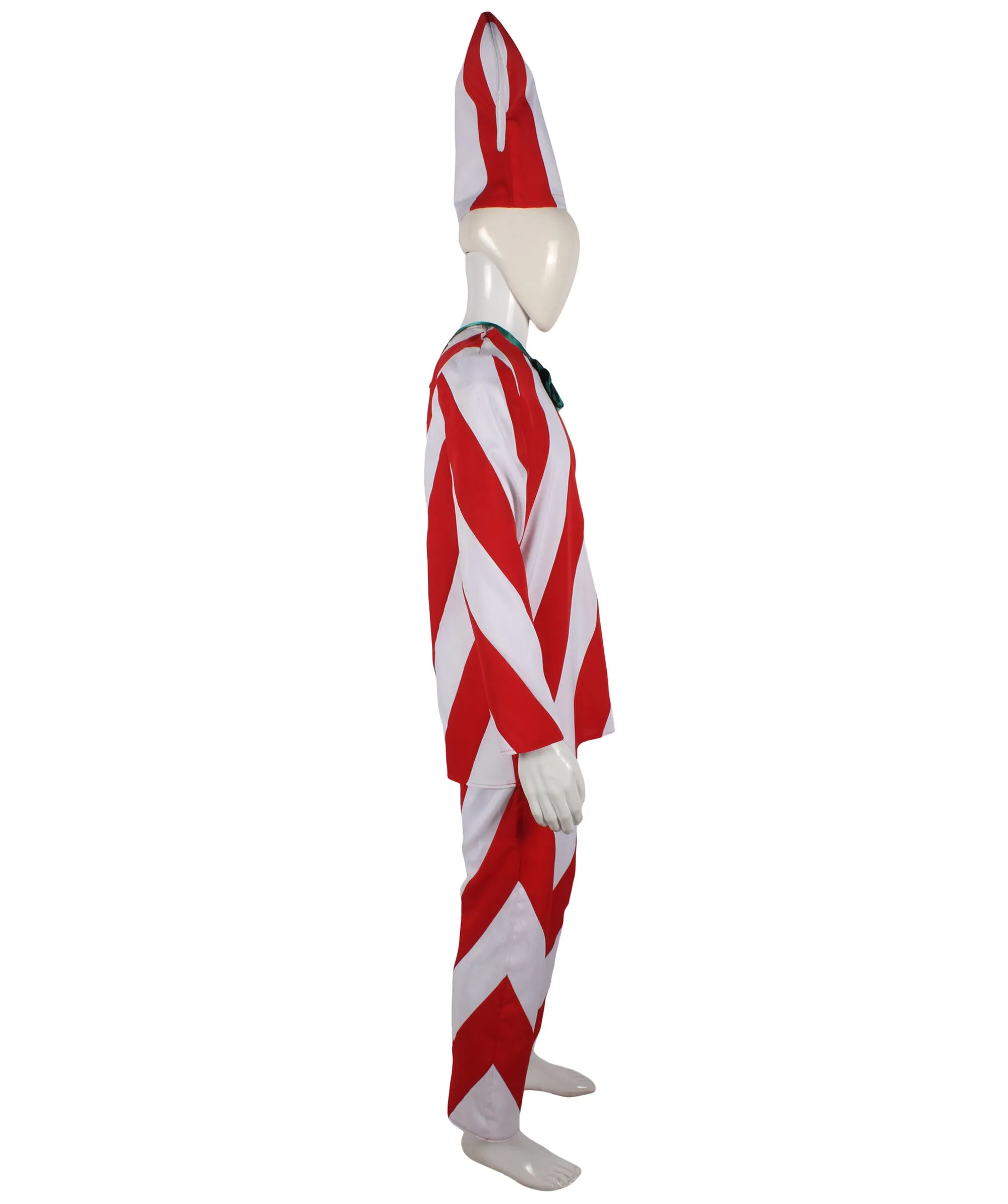 Adult Men's Celebration Red & White Candy Cane Costume Set | Suitable for Halloween | Flame-retardant Synthetic Fabric