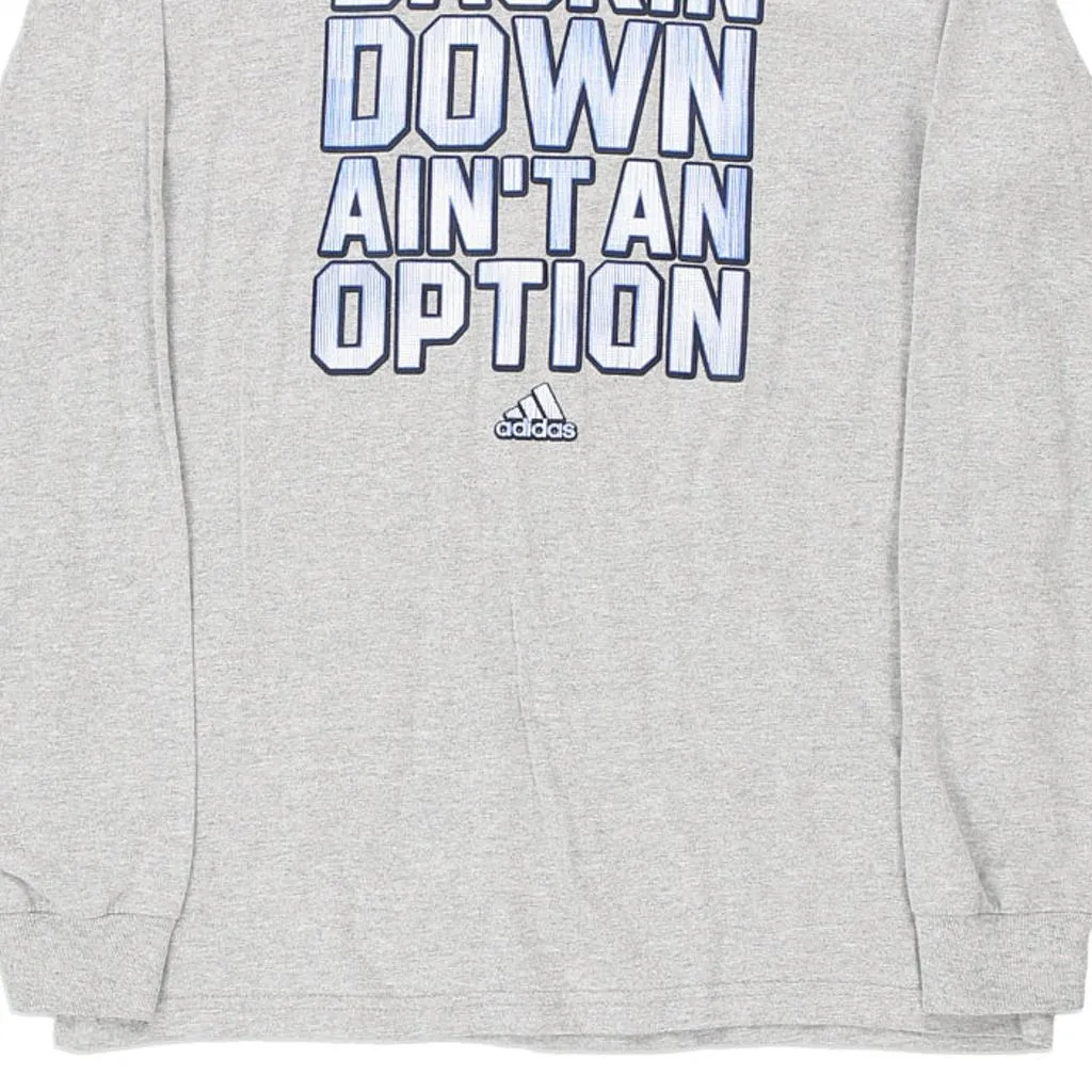 Age 14 Adidas Long Sleeve T-Shirt - Large Grey Cotton