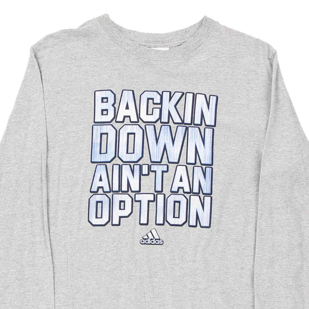 Age 14 Adidas Long Sleeve T-Shirt - Large Grey Cotton