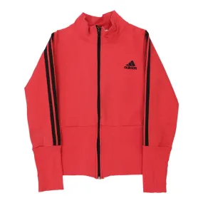 Age 9-10 Adidas Track Jacket - Small Red Polyester