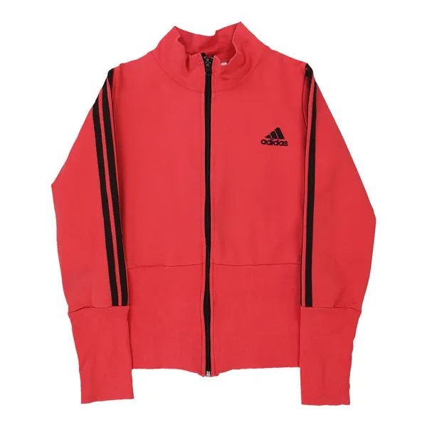 Age 9-10 Adidas Track Jacket - Small Red Polyester