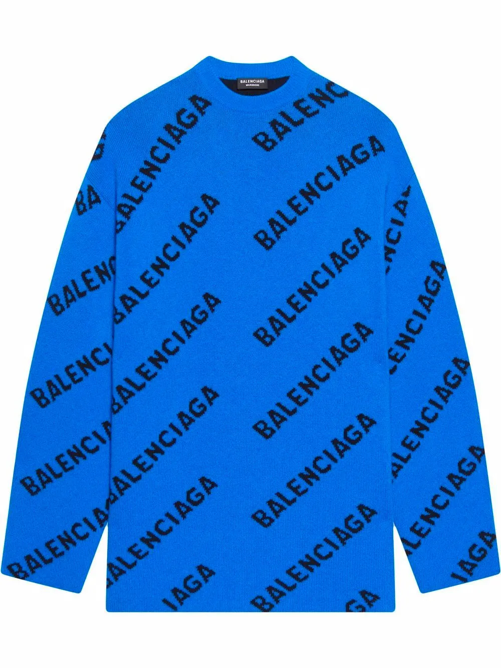 BALENCIAGA UNISEX L/S Crewneck Blue/Black