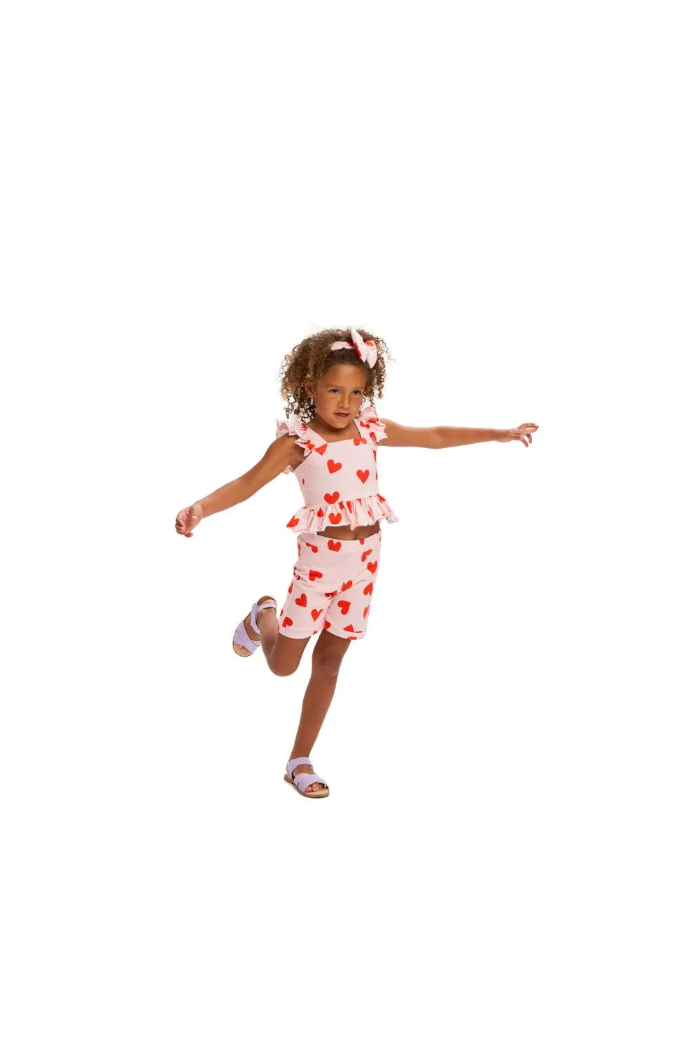 Beatrix & Camille Lovely Top & Pants Set - Pink & Red Hearts