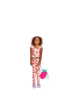 Beatrix & Camille Lovely Top & Pants Set - Pink & Red Hearts
