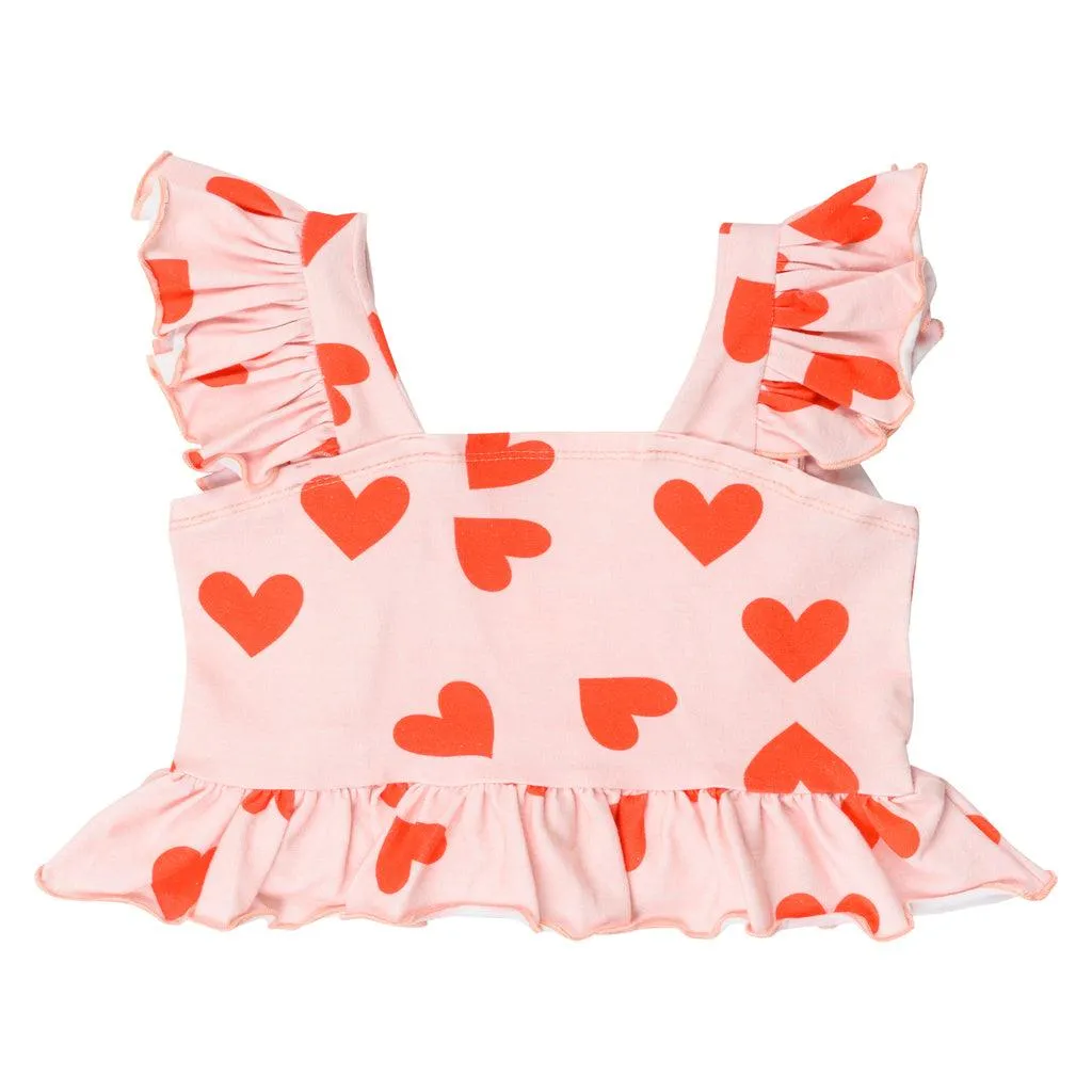 Beatrix & Camille Lovely Top & Pants Set - Pink & Red Hearts