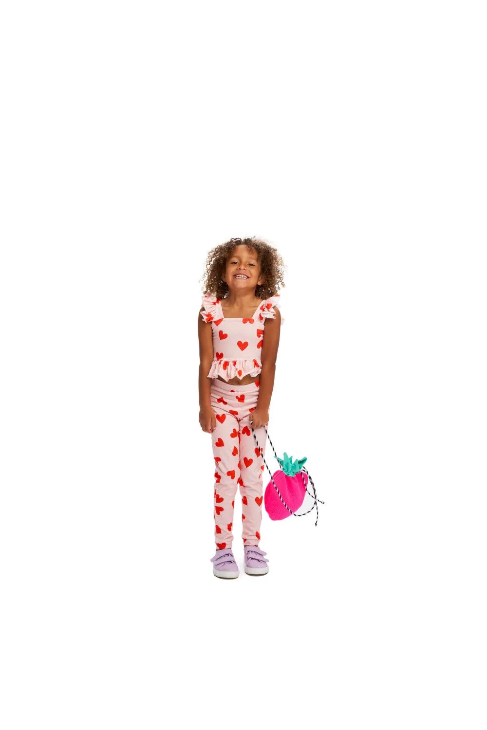 Beatrix & Camille Lovely Top & Pants Set - Pink & Red Hearts