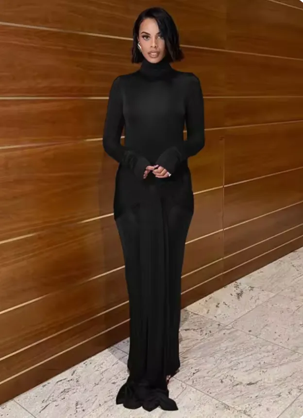 Bodycon Maxi Dress Long Sleeves Elegant Dress Party Dress Cocktail Dress FRYA
