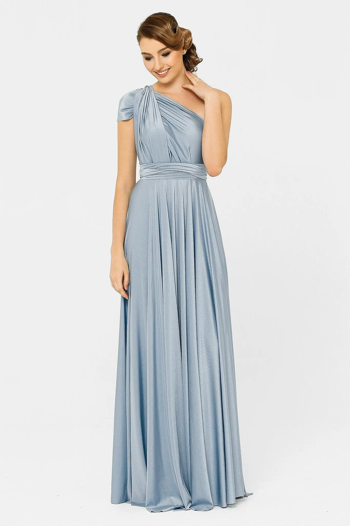Bridesmaid Multiway Wrap Dress – PO31 Dusty Blue