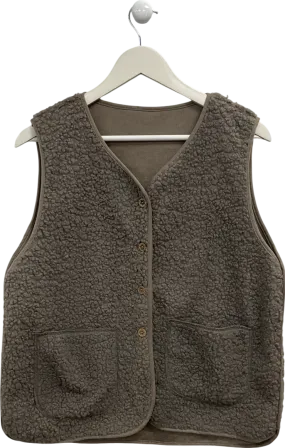 Brown Faux Shearling Gilet UK S