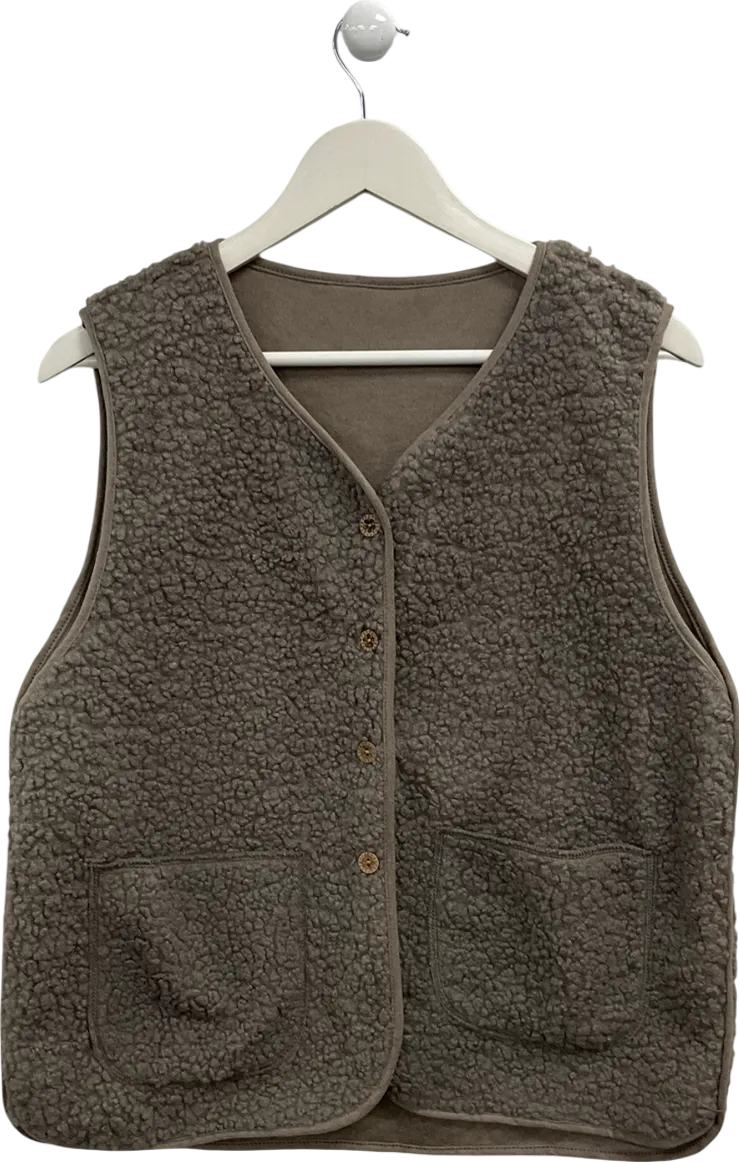 Brown Faux Shearling Gilet UK S