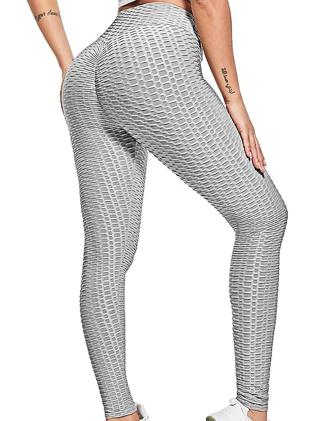 Bubble Butt Leggings High Waisted Running Yoga Pants for Women,Butt Lift Scrunch Workout Leggings Tiktok black gray green red S M L XL XXL