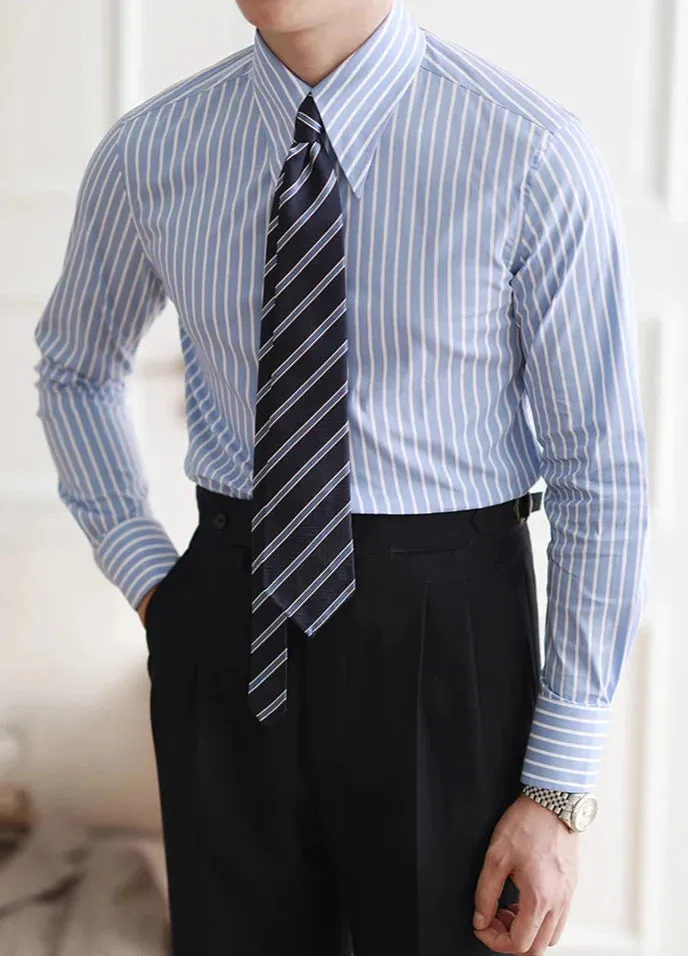 Business slim fit striped italian shirt
