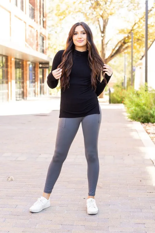 Charcoal Crossover Leggings