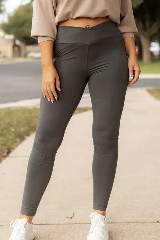 Charcoal Crossover Leggings