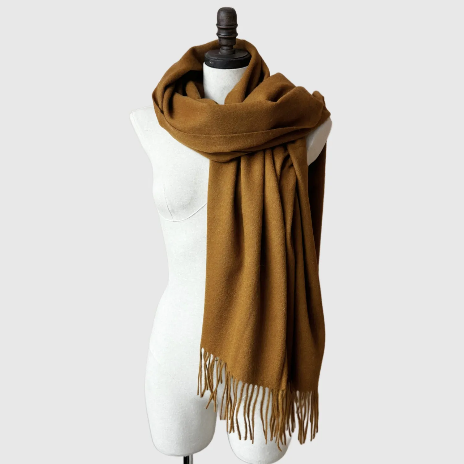 Charcoal Grey Lambswool scarf | Long Wool Wrap
