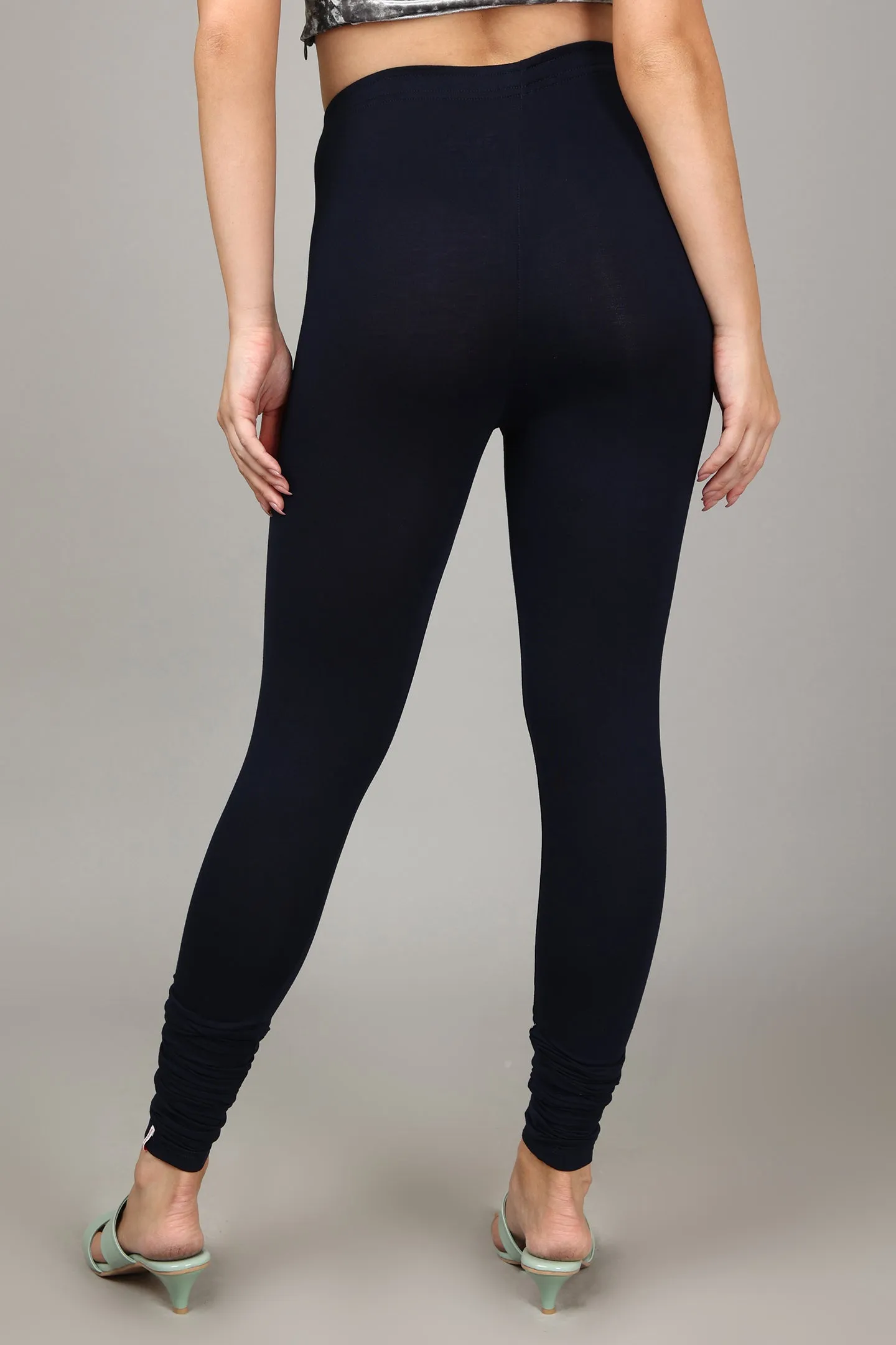 COTTON CHURIDAR LEGGINGS - NAVY