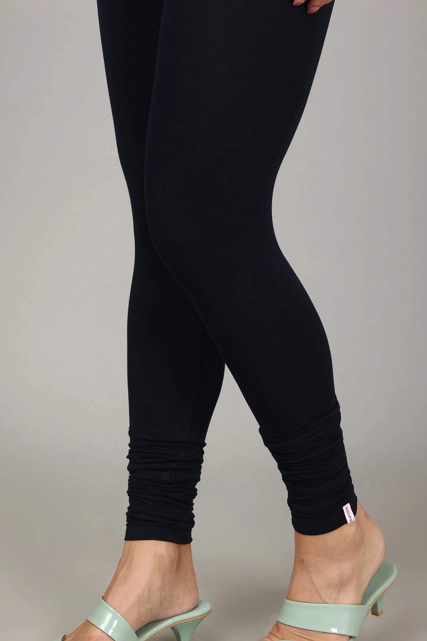 COTTON CHURIDAR LEGGINGS - NAVY