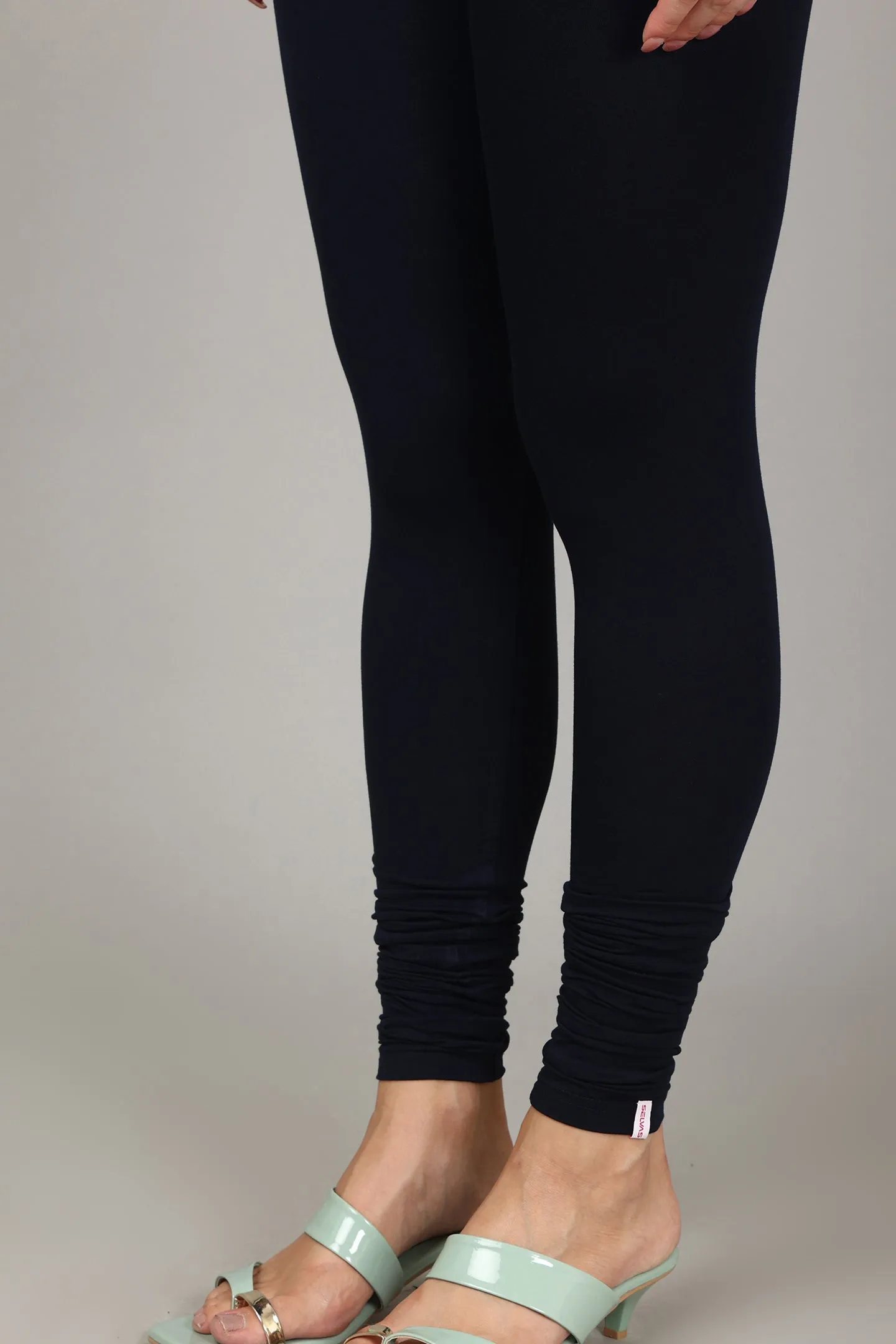 COTTON CHURIDAR LEGGINGS - NAVY