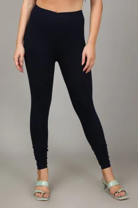 COTTON CHURIDAR LEGGINGS - NAVY