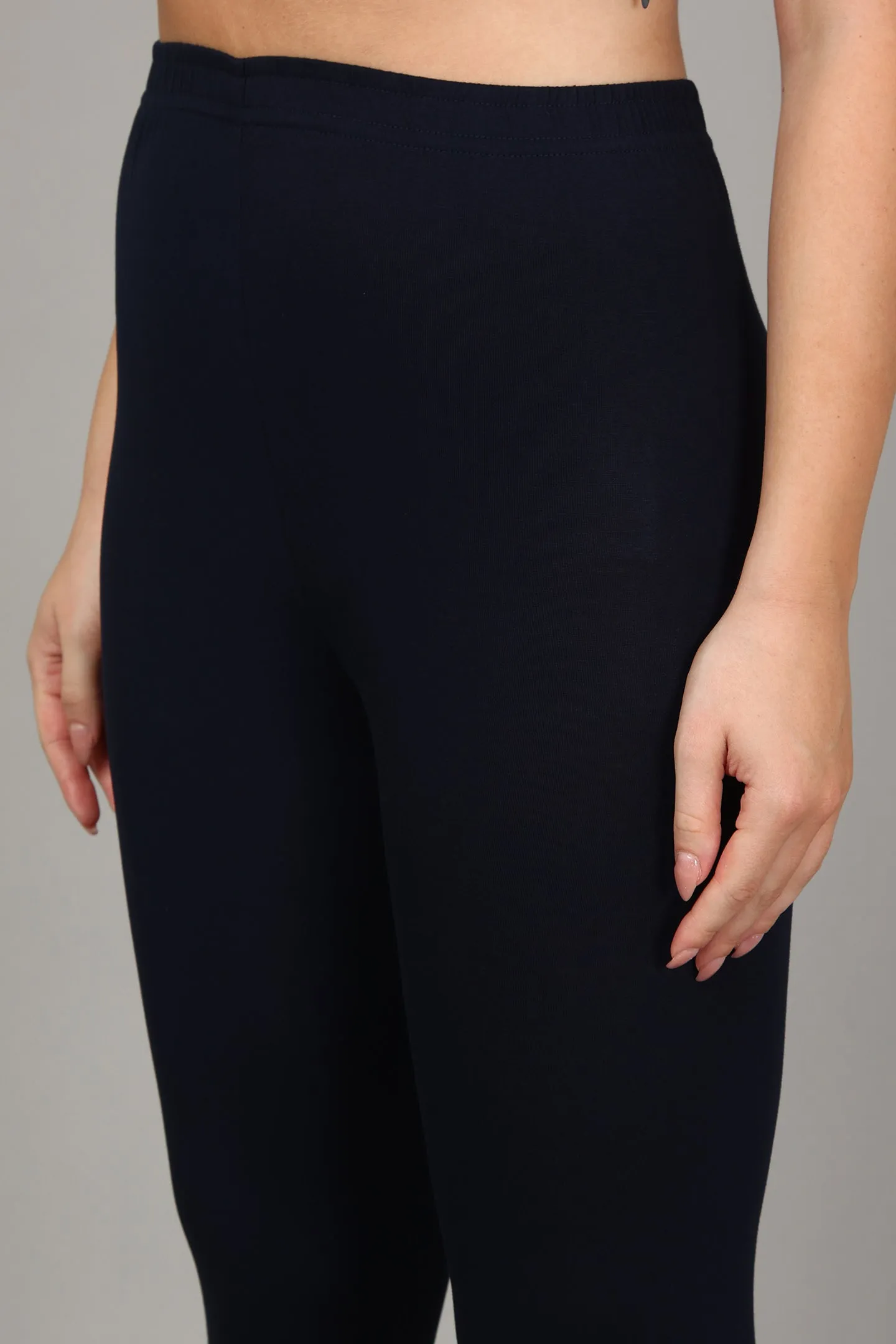 COTTON CHURIDAR LEGGINGS - NAVY