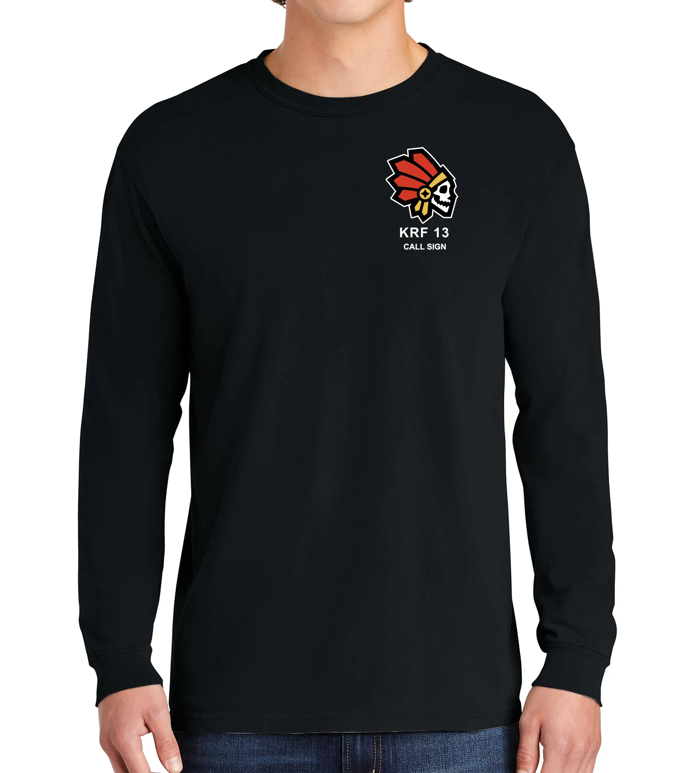 Dakota Long Sleeve 50-50 Blend Unisex Shirt. This shirt IS approved for PT