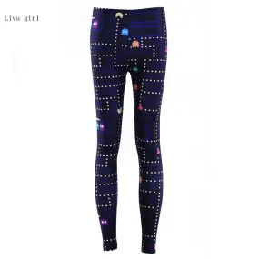 Digital Printed PAC MAN Sexy Leggings Activewear For Women