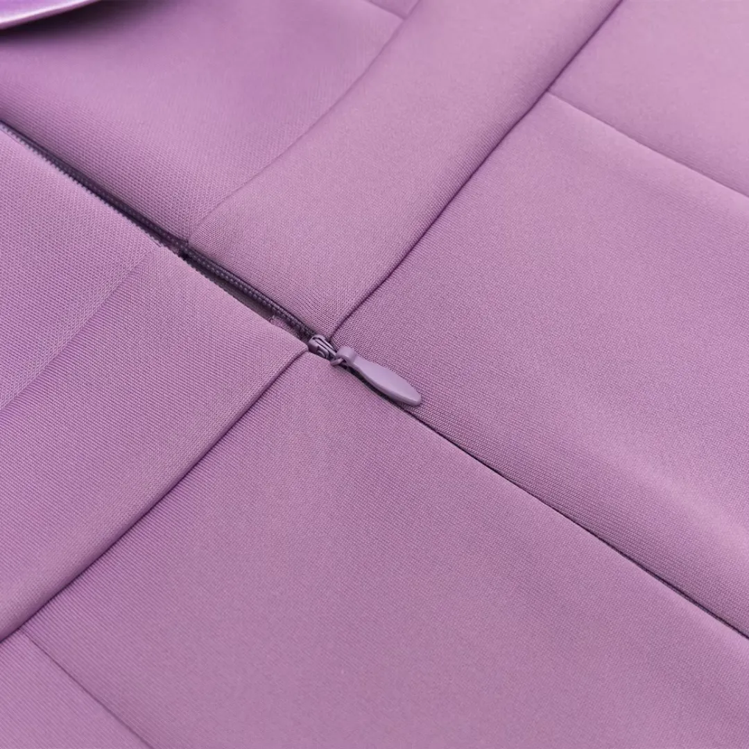 Dress Strap Shoulder Sleeve Dress - Lavender