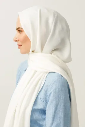 Ecru Triangle Pattern Cotton Jacquard Hijab