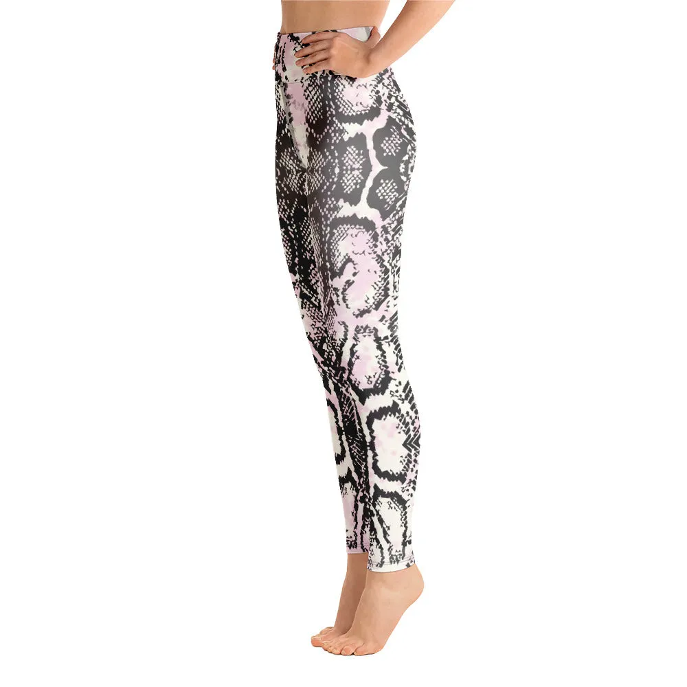 Fashion Pink & Black Snakeskin Leggings, lioness-love
