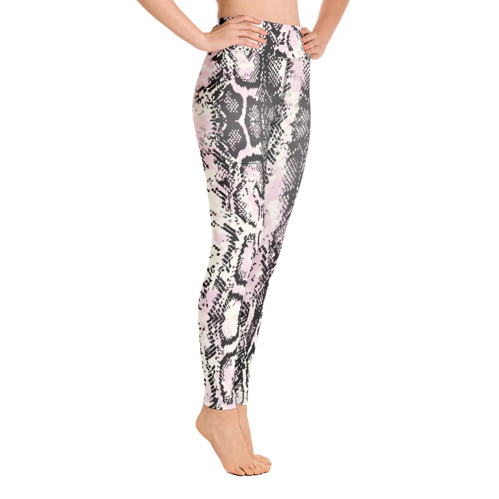 Fashion Pink & Black Snakeskin Leggings, lioness-love