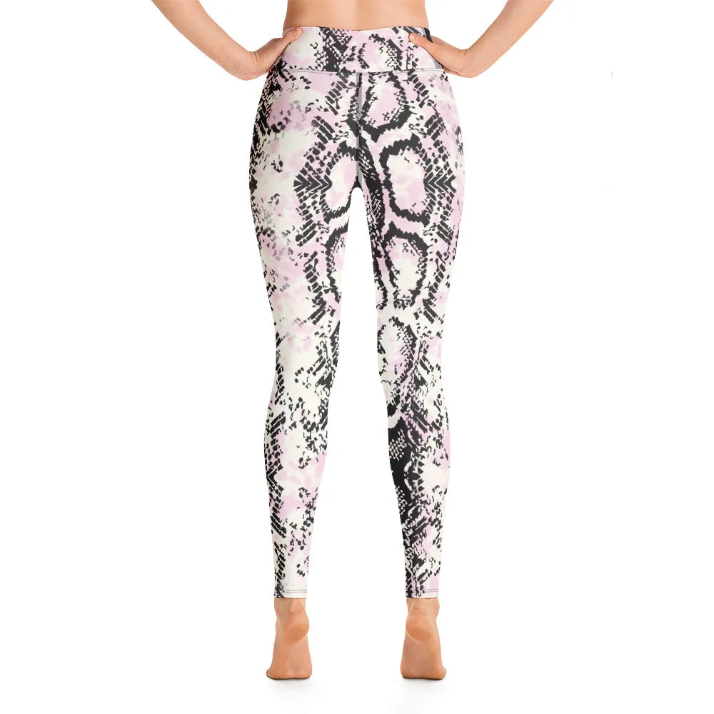 Fashion Pink & Black Snakeskin Leggings, lioness-love