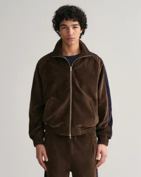 Gant Apparel Mens VELOUR TRACK JACKET 274/RICH BROWN