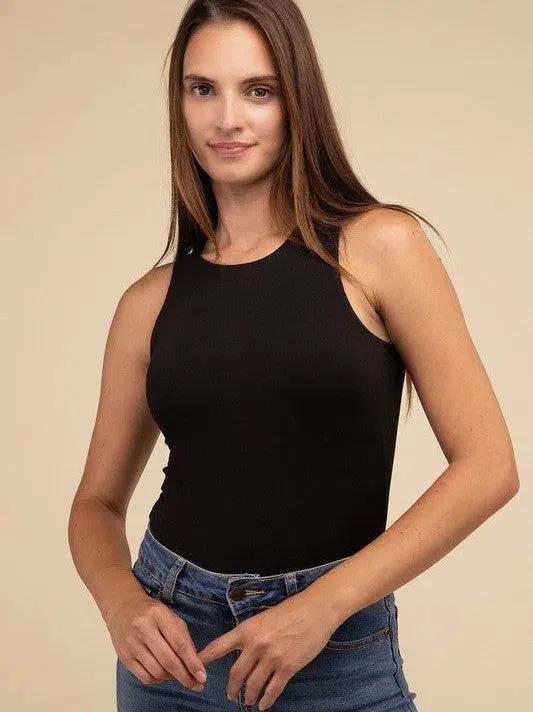 Glow from the Inside Out Boat Neck Sleeveless Bodysuit