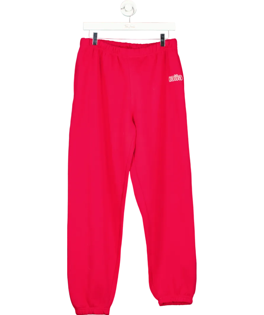 Kaiia the label Red Studio Logo Cuffed Joggers UK 14