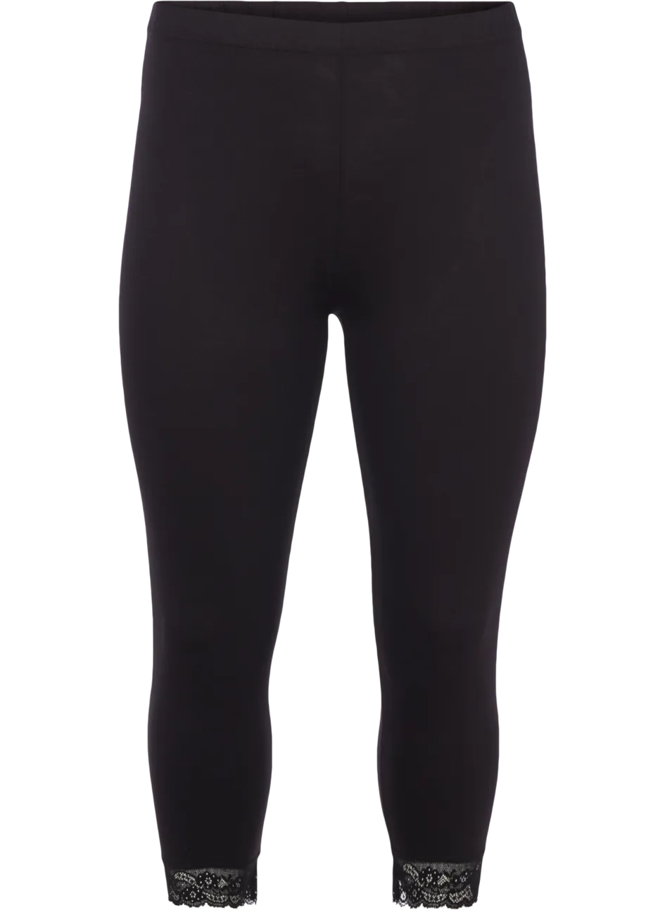 Kvartleggings með Blúndu