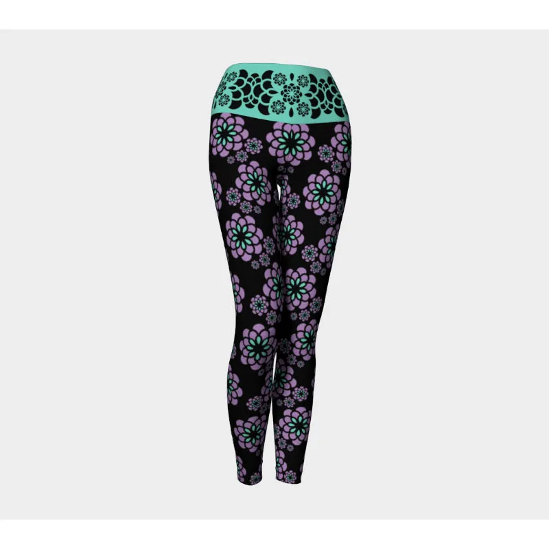 Lilac Zinnia Bubbles Leggings