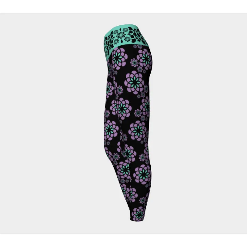 Lilac Zinnia Bubbles Leggings