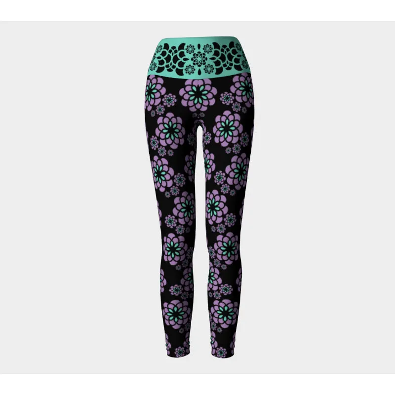 Lilac Zinnia Bubbles Leggings
