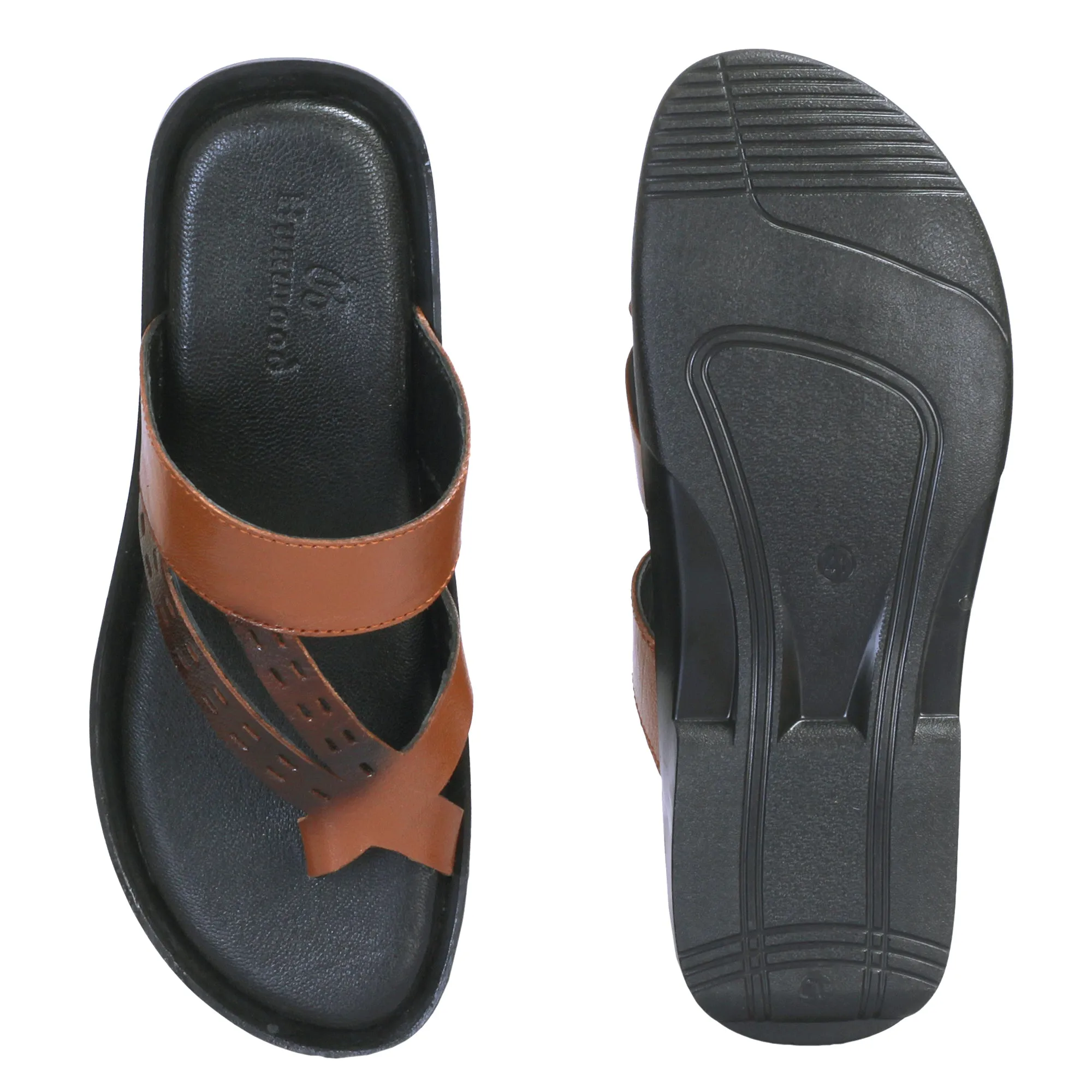 Luxurious Leather Slide Slippers for men's
