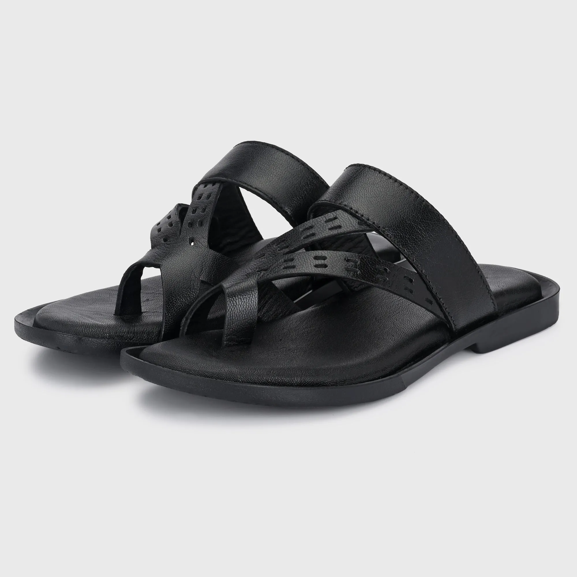 Luxurious Leather Slide Slippers for men's