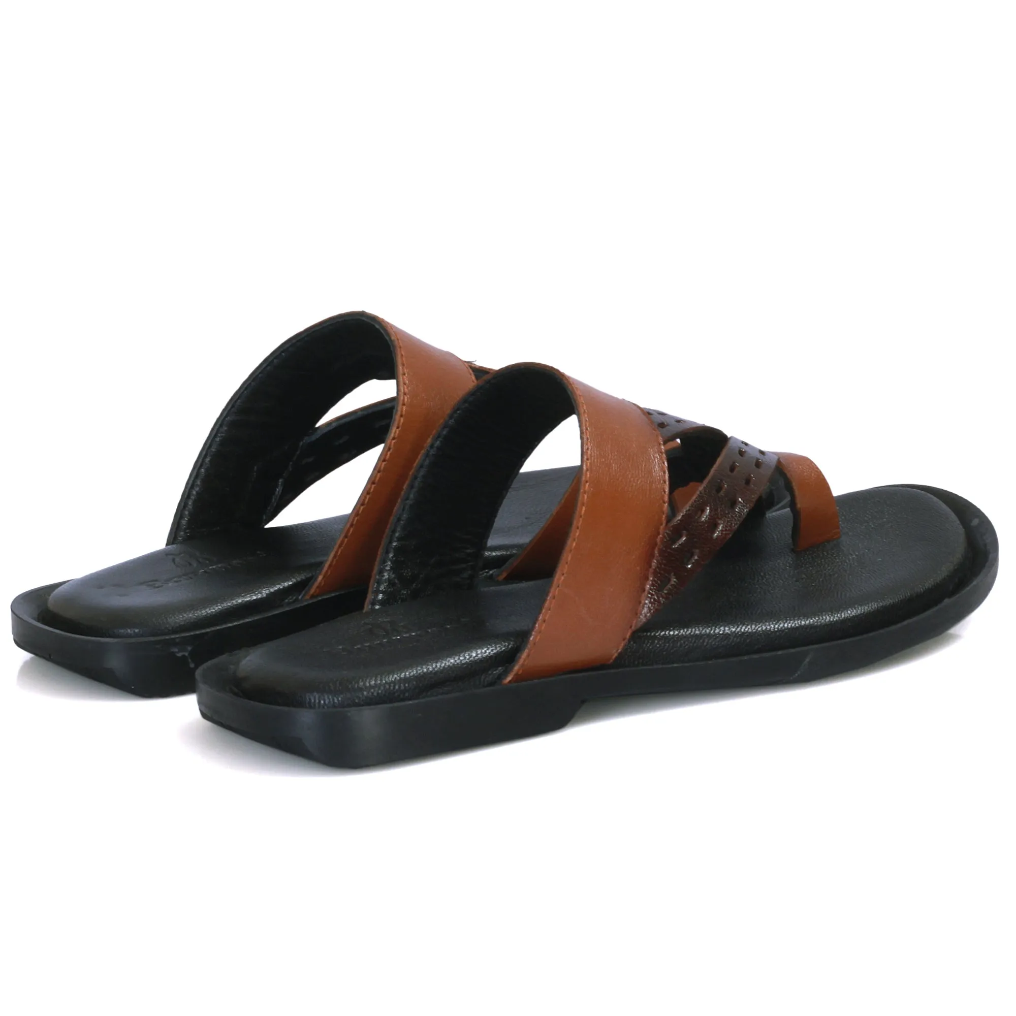 Luxurious Leather Slide Slippers for men's