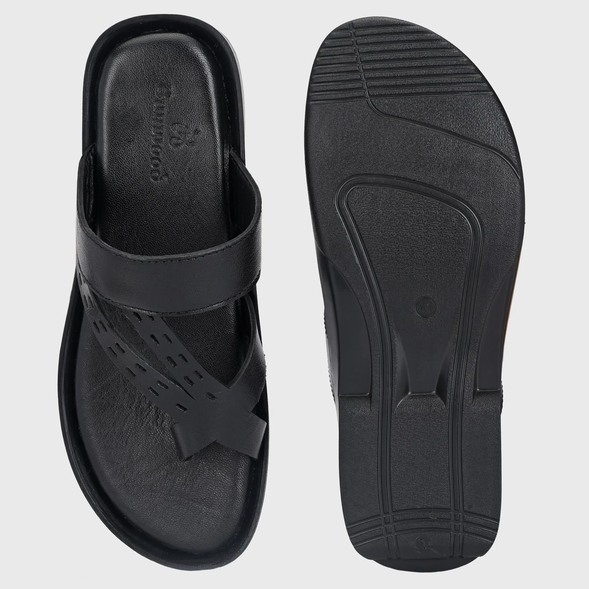 Luxurious Leather Slide Slippers for men's