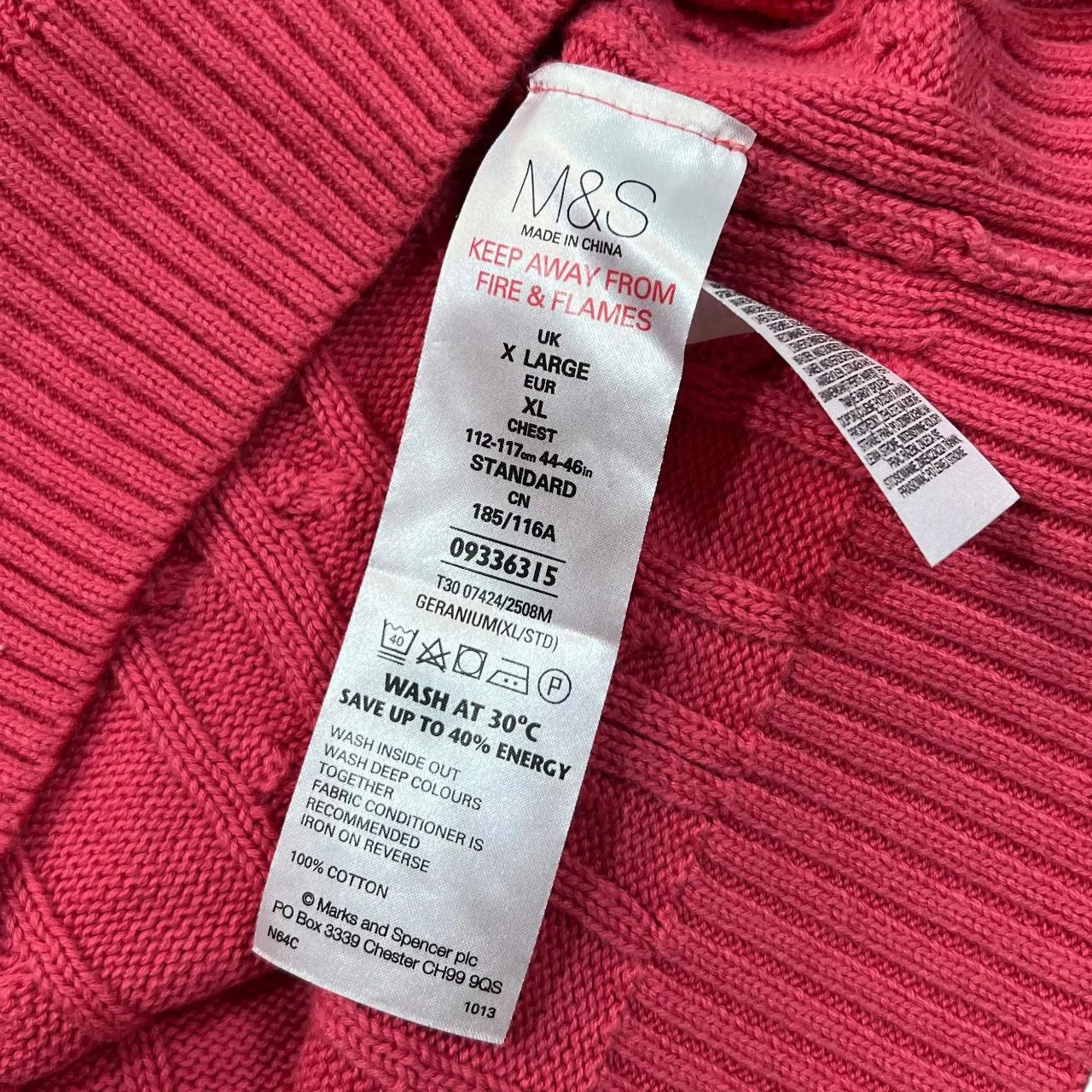 M&S "Regular Fit" Marks & Spencer Classic Cotton Cable Knit Crewneck Sweater Jumper