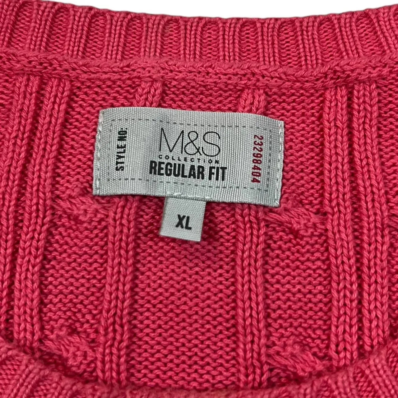 M&S "Regular Fit" Marks & Spencer Classic Cotton Cable Knit Crewneck Sweater Jumper
