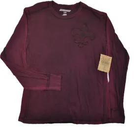 men's long sleeve burgundy t-shirt with detail Case of 72