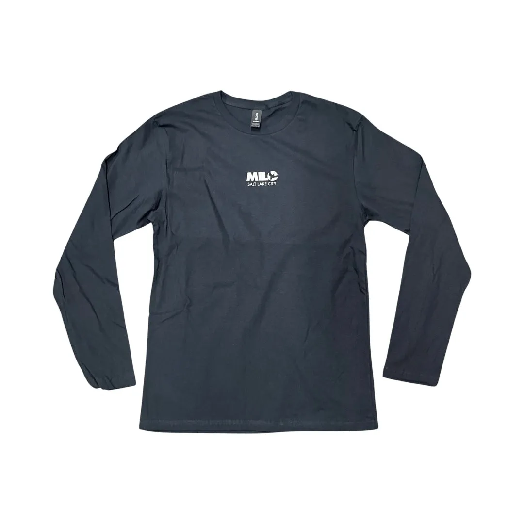 Milosport Small Club Logo Long Sleeve T Shirt in Black and Grey